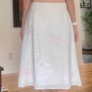 White Linen skirt sz 8